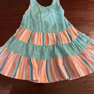 Matilda Jane Blue and Orange Ruffled Tiered Sundress